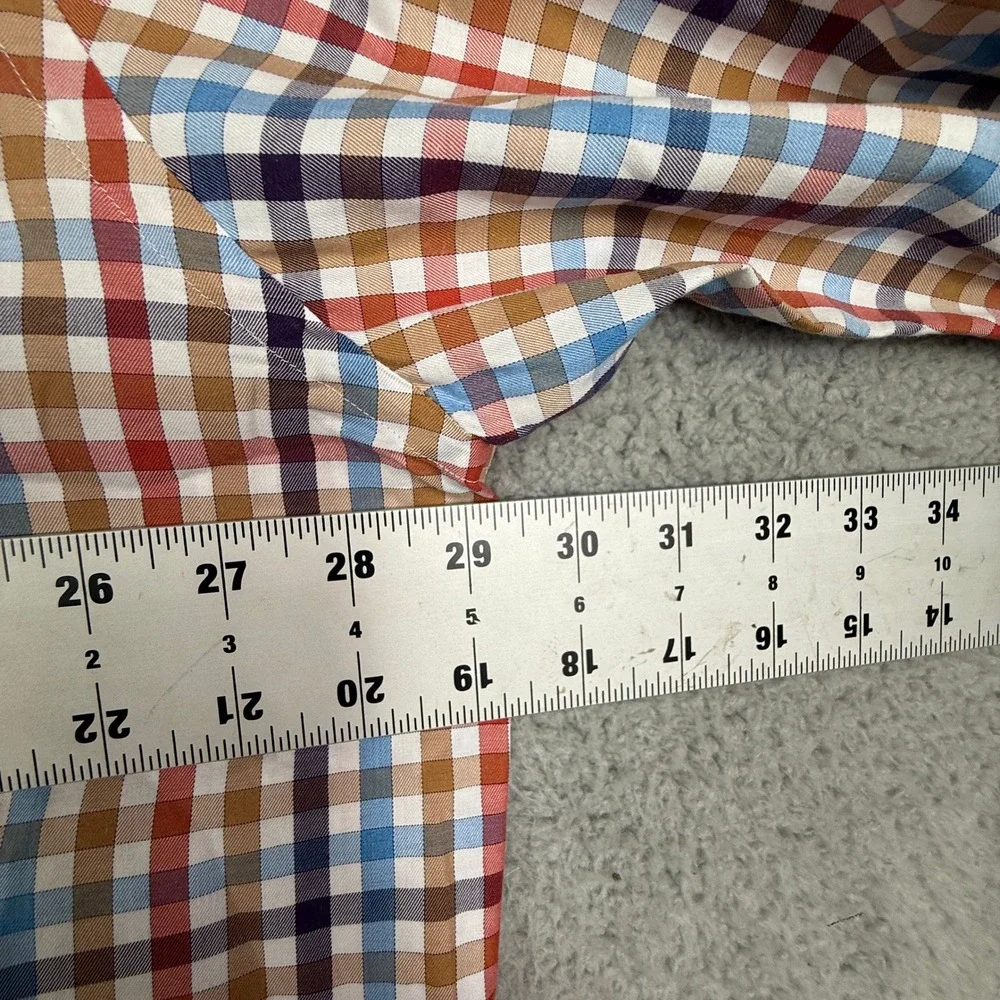 Peter Millar Mens XXLarge Plaid Long Sleeve Button Down‎ Shirt 100% Cotton